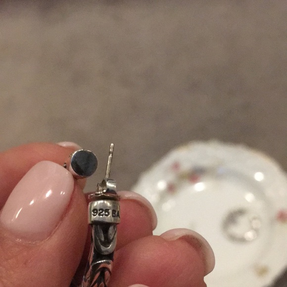 Sterling silver hoop earrings - Picture 2 of 2